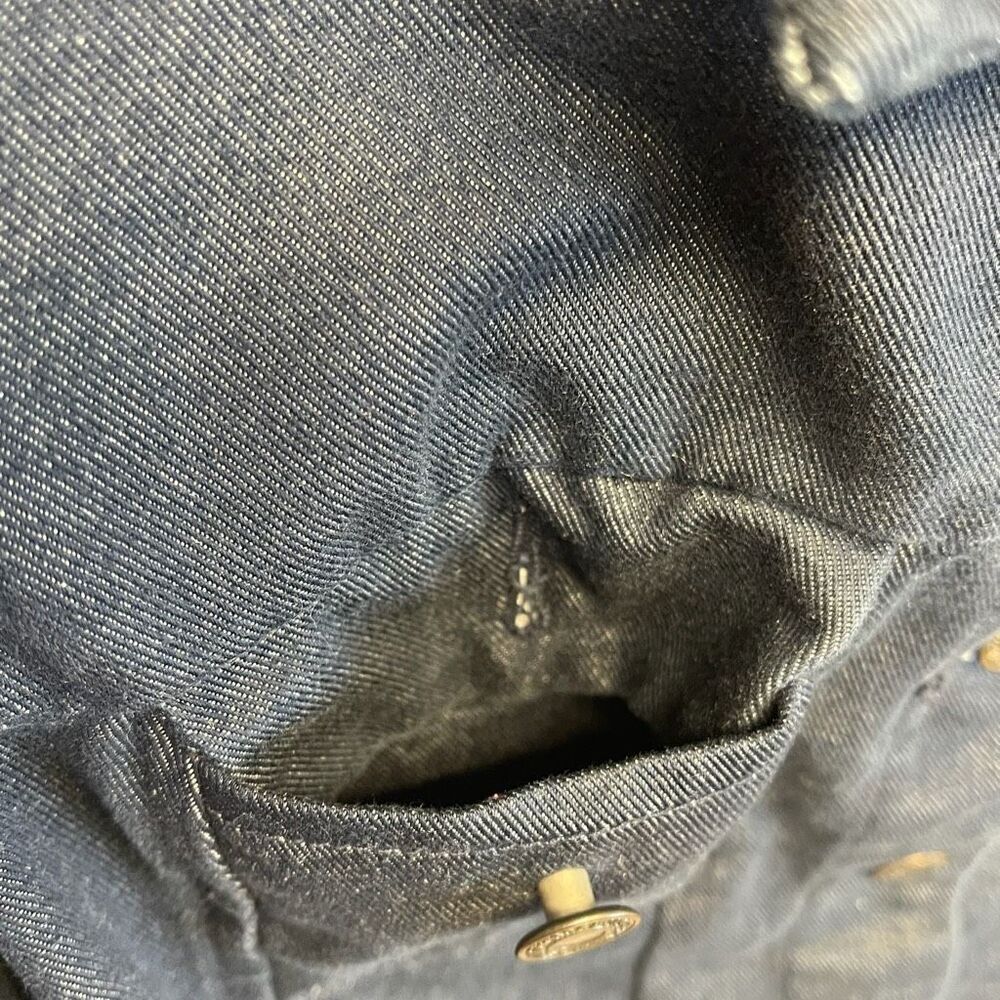 GAP‎ Jean Jacket Women's Small Indigo Denim Cotton Button Front Dark Wash Blue - Picture 11 of 14